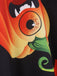 Robe évasée d’Halloween à citrouilles, col pétale et manches longues années 1950