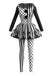 Ensemble costume de clown noir à pois et rayures années 1950
