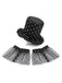 Ensemble costume de clown noir à pois et rayures années 1950