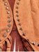 Gilet marron en daim à clous, franges et rivets sans manches années 1960