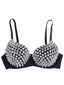 Soutien-gorge noir à clous métalliques années 1960
