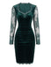 Robe moulante en velours à manches en dentelle Années 1960 - 6