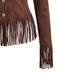 Veste western marron à franges en suédine années 1970