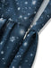 Robe midi Noël bleu foncé motif Père Noël années 1950