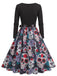 Robe à col rond, manches longues et imprimé Halloween Années 1940 - 10