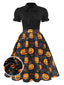 Robe à nœud papillon citrouille d'Halloween des années 1950