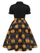 Robe à nœud papillon citrouille d'Halloween des années 1950