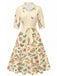 Robe chemise à ceinture florale des années 1940