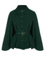 Manteau cape à revers couleur vert des années 1940