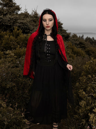 Robe à bretelles à manches transparentes Halloween des années 1950