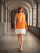 Robe sans manches orange à nœud papillon des années 1960