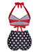 Maillot de bain à bretelles dos nu à pois années 1960