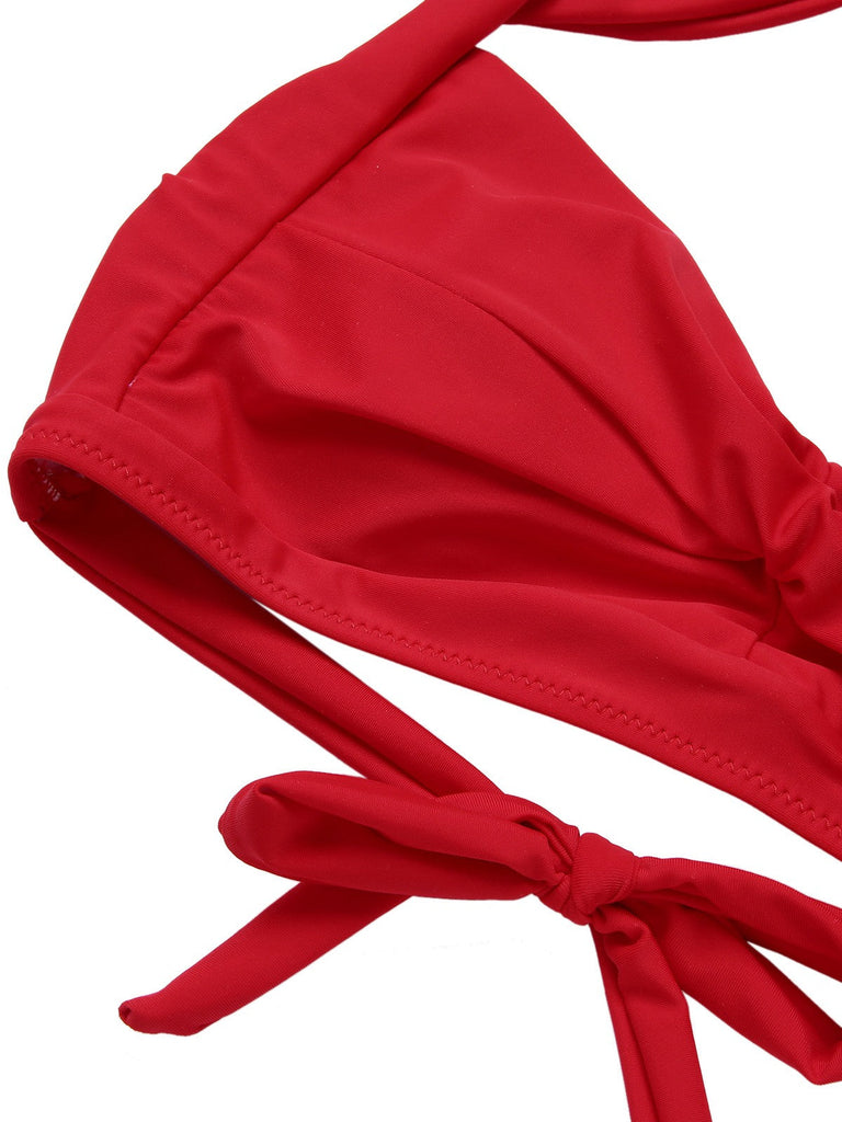 Maillot de bain à bretelles dos nu à pois années 1960