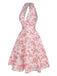 Robe Licou À Col V Imprimé Citrons Années 1950