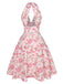 Robe Licou À Col V Imprimé Citrons Années 1950