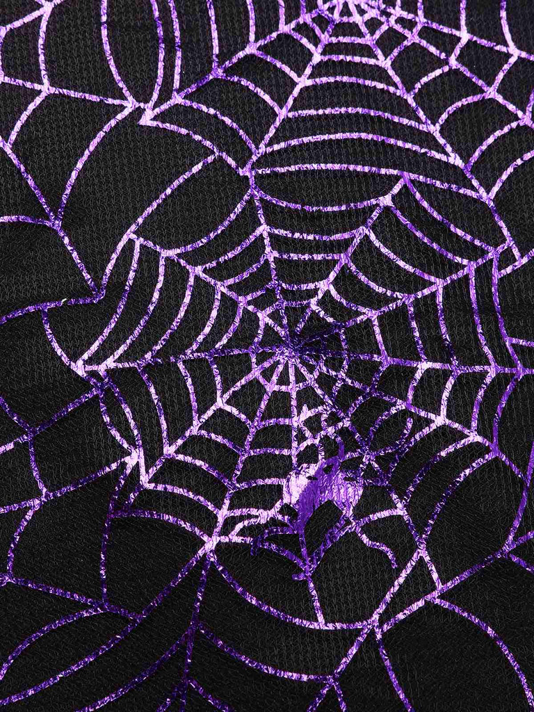 Robe licou en maille laser violette des années 1950