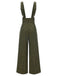 Pantalon salopette boutonné à carreaux Glen vert des années 40