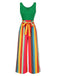 Combinaison en tricot à rayures noires des années 1950 avec ceinture