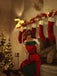 Robe à épaules dénudées rouge et verte sapin de Noël des années 1950