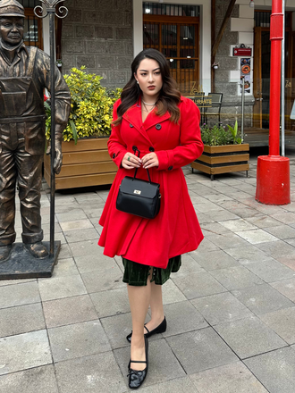 Manteau slim à revers couleur unie des années 1950