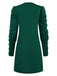 Robe plissée unie à manches gigot des années 1940