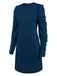 Robe plissée unie à manches gigot des années 1940