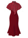 Robe sirène noire à pois et col noué des années 1930