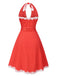 [Prévente] Robe dos nu en dentelle froncée à pois rouge des années 1950