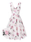 [Prévente] Robe rose en mousseline de soie col V profond années 1940