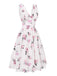 [Prévente] Robe rose en mousseline de soie col V profond années 1940