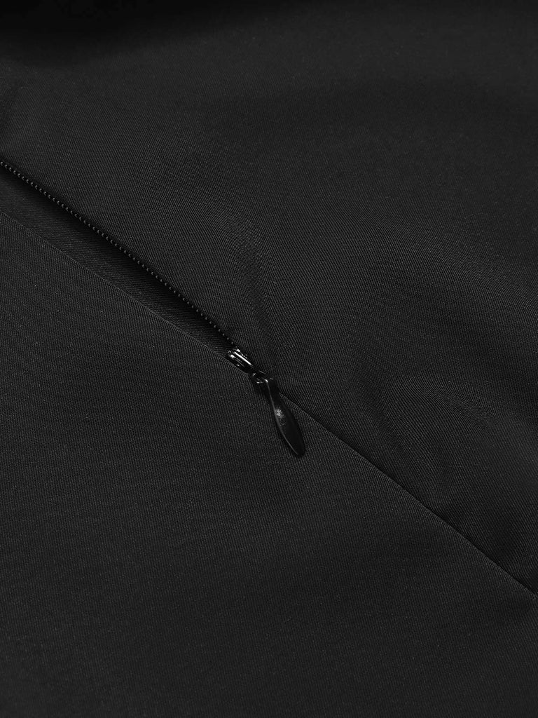 Jupe sirène asymétrique noire uni des années 1930