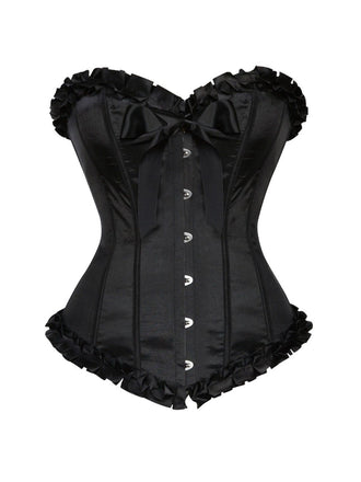 Corset patchwork plis creux avec nœud et reliures des années 1980