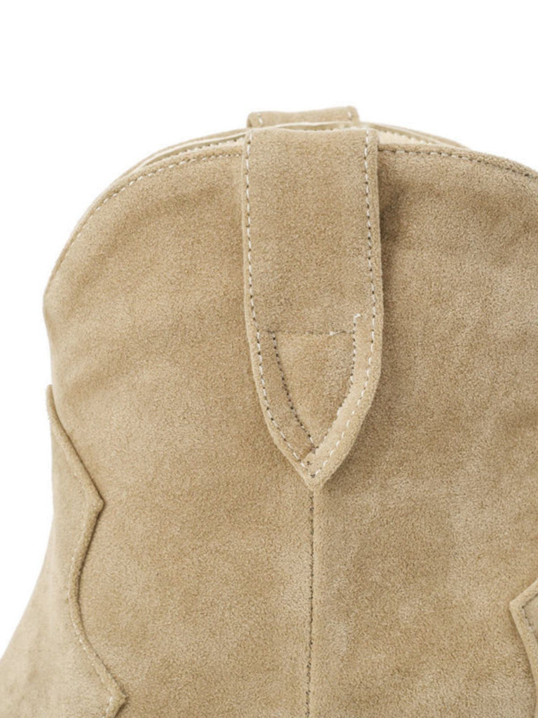 Bottines rétro à bout pointu en imitation daim uni