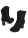Bottes mi-mollet cloutées en daim doublées de fausse fourrure