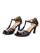 Bout Ouvert Ajouré Blocs de Couleur Bride en T Talons 3
