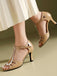 Bout Ouvert Ajouré Blocs de Couleur Bride en T Talons 9