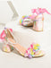 Chaussures à Talon Conique et Bout Pointu Multicolores