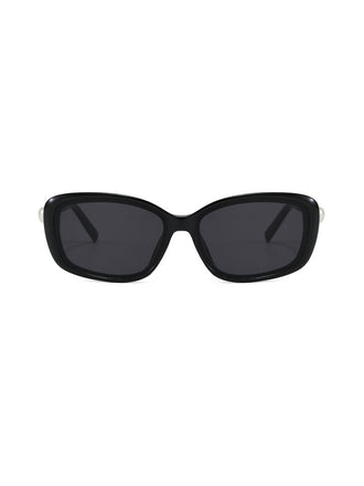 Lunettes de Soleil Vintage Monture Carrée Perle Noir 2