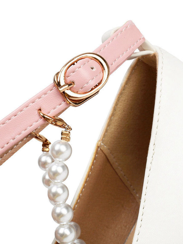 Chaussures à talons épais avec bride cheville