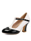 Escarpins Mary Jane vintage cuir verni bicolore