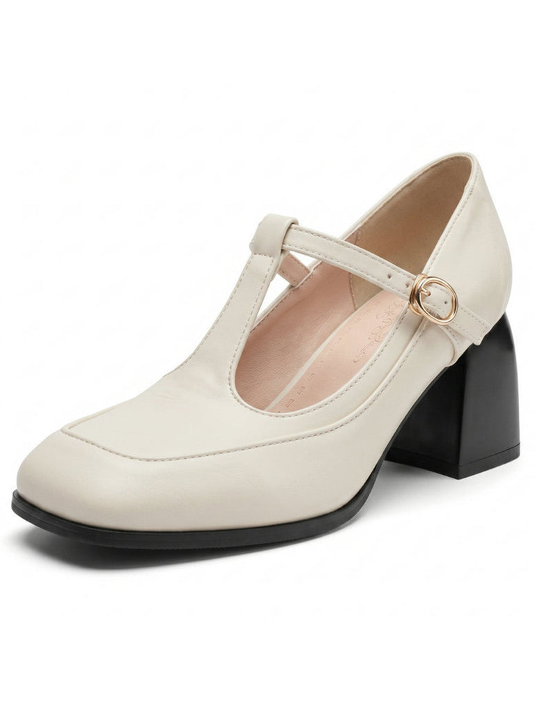 Chaussures Mary Jane Bride en T Boucle Talon Cône 4