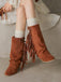 Vintage Frange Mi-Mollet Western Bottes 16