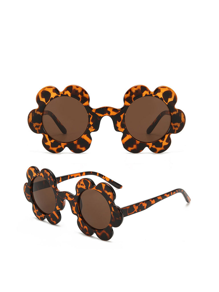 Lunettes de soleil à monture en forme de fleur vintage