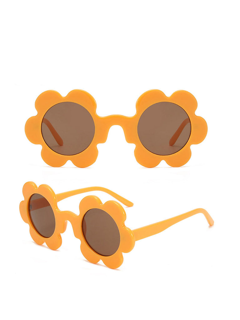 Lunettes de soleil à monture en forme de fleur vintage
