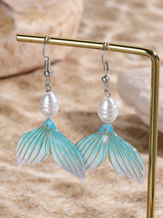 Boucles d'oreilles pendantes en forme de queue de sirène