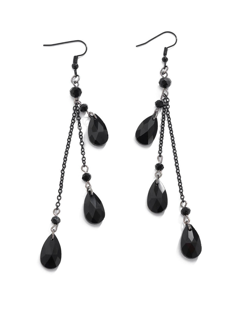 Boucles d'oreilles pendantes gothiques en forme de goutte d'eau