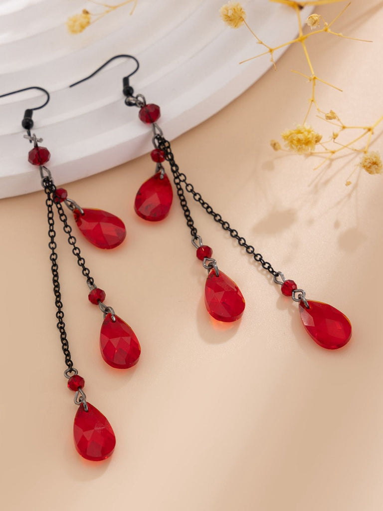 Boucles d'oreilles pendantes gothiques en forme de goutte d'eau