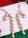 Boucles d'oreilles de Noël couleur bonbon en forme de canne arc-en-ciel