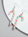 Boucles d'oreilles de Noël couleur bonbon en forme de canne arc-en-ciel