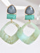 Boucles d'oreilles vintage en résine marbrée à motif géométrique exagéré